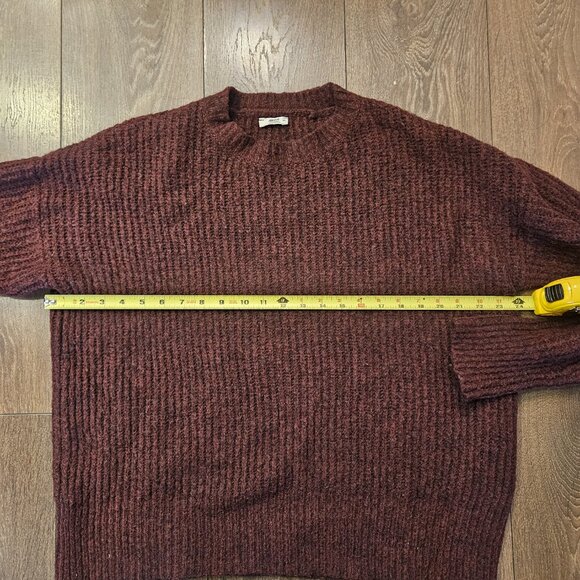 💥$5 ADD ON - Ardene Women's Burgundy Knit Chunky Oversize Comfy Sweater Size S - Picture 5 of 10